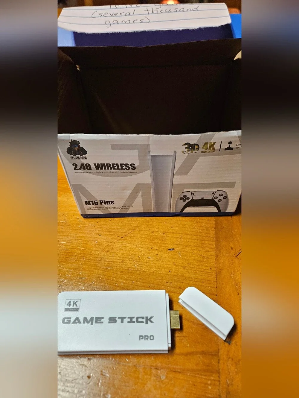 Wireless Dual Game Controllers with 4K Game Stick Pro - White